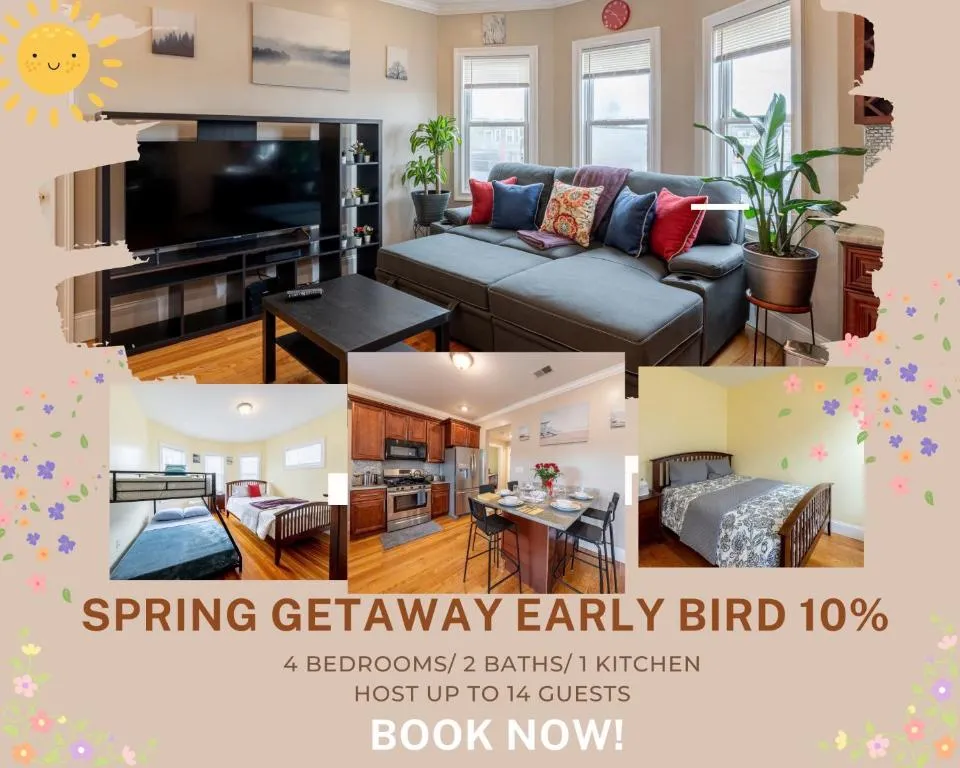 Image of 90- SPRING GETAWAY 10 PERCENT OFF! Boston Spacious Convenient Apartment